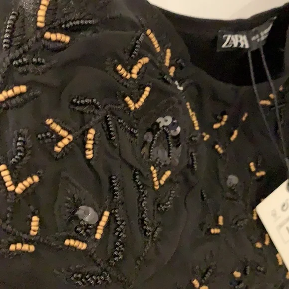 Zara black beaded crop top - Picture 3 of 4